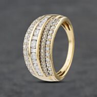 Pre-Owned 18ct Yellow Gold 1.00ct Diamond Five Row Ring 41481692