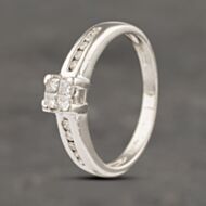 Pre-Owned Platinum Diamond Square Cluster Ring 41481694