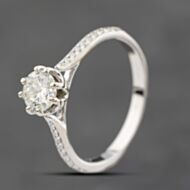 Pre-Owned 18ct White Gold 0.50ct Brilliant Cut Diamond Shoulder Set Solitaire Ring 41481713