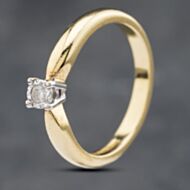 Pre-Owned 18ct Yellow Gold 0.05ct Brilliant Cut Diamond Solitaire Ring 41481718