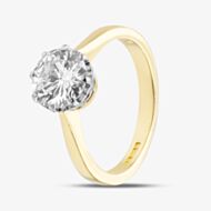 Pre-Owned 18ct Yellow Gold Certificated 2.05ct Brilliant Cut Diamond Round Solitaire Ring 41481722