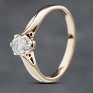 Pre-Owned 9ct Yellow Gold 0.33ct Brilliant Cut Diamond Solitaire Ring 41481724