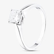 Pre-Owned Platinum Certificated 1.07ct Princess Cut Diamond Solitaire Ring 41481728