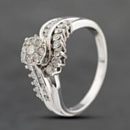 Pre-Owned 9ct White Gold Diamond Cluster Ring 41481750