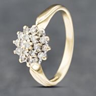 Pre-Owned 18ct Yellow Gold Brilliant Cut Diamond Round Cluster Ring 41481786