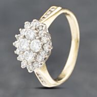 Pre-Owned 18ct Yellow Gold 0.75ct Brilliant Cut Diamond Cluster Ring 41481789