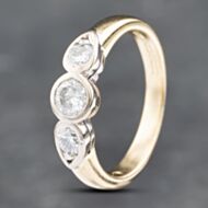 Pre-Owned 18ct Yellow Gold 0.50ct Brilliant Cut Diamond Three Stone Ring 41481794