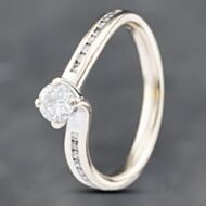 Pre-Owned 18ct White Gold Brilliant Cut Diamond Twist Shoulder Set Solitaire Ring 41481800