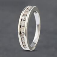 Pre-Owned 9ct White Gold 0.50ct Brilliant Cut Diamond Channel Set Half Eternity Ring 41481828