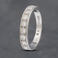 Pre-Owned 18ct White Gold 0.45ct Brilliant Cut Diamond 9 Stone Half Eternity Ring 41481836