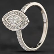 Pre-Owned 18ct White Gold 0.78ct Diamond Marquise Cluster Ring 4148183