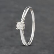 Pre-Owned 18ct White Gold 0.25ct Brilliant Cut Diamond Four Claw Solitaire Ring 41481871