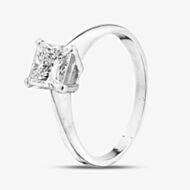 Pre-Owned Platinum 1.00ct Princess Cut Diamond Solitaire Ring 41481876