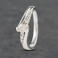 Pre-Owned 9ct White Gold 0.33ct Brilliant Cut Diamond Shoulder Set Solitaire Ring 41481884