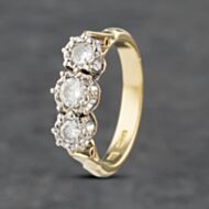 Pre-Owned 18ct Yellow Gold 0.50ct Brilliant Cut Diamond Three Stone Ring 41481885