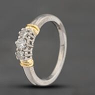 Pre-Owned 18ct Two Colour Gold 0.25ct Brilliant Cut Diamond Three Stone Ring 41481892