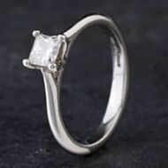 Pre-Owned Platinum 0.33ct Princess Cut Diamond Solitaire Ring 4148189