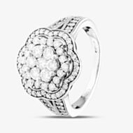 Pre-Owned 18ct White Gold 1.50ct Brilliant Cut Diamond Flower Cluster Ring 41481907