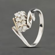 Pre-Owned 18ct White Gold 0.40ct Brilliant Cut Diamond 8 Stone Twist Ring 41481930