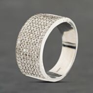 Pre-Owned 18ct White Gold 1.50ct Diamond Pave Set Wide Band Ring 41481948