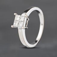 Pre-Owned 18ct White Gold 0.40ct Princess Cut Diamond Cluster Ring 41481971