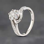 Pre-Owned 9ct White Gold 0.25ct Brilliant Cut Diamond Cluster Ring 41481972