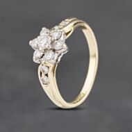Pre-Owned 18ct Yellow Gold 0.50ct Brilliant Cut Diamond Cluster Ring 41481973