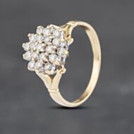 Pre-Owned 18ct Yellow Gold 0.50ct Brilliant Cut Diamond Cluster Ring 41481975