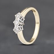 Pre-Owned 18ct Yellow Gold 0.15ct Diamond Three Stone Ring 41481976