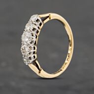 Pre-Owned Vintage Yellow Gold 0.60ct Brilliant Cut Diamond Five Stone Ring 41481988