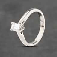 Pre-Owned 18ct White Gold 0.54ct Emerald Cut Diamond Solitaire Ring 41481989