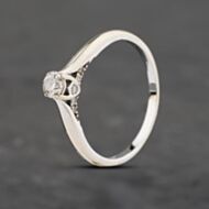 Pre-Owned 18ct White Gold Certificated 0.40ct Brilliant Cut Diamond Solitaire Ring 41481990
