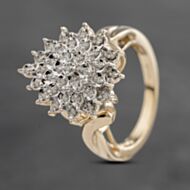 Pre-Owned 9ct Yellow Gold 0.25ct Diamond Pear Shaped Cluster Ring 41481992