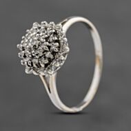 Pre-Owned Vintage 9ct White Gold 0.25ct Diamond Cluster Ring 41481997