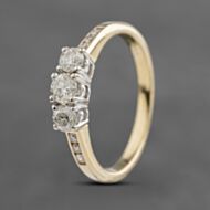Pre-Owned 14ct Yellow Gold 0.50ct Diamond Three Stone Ring 41482008