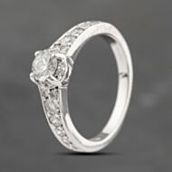 Pre-Owned 18ct White Gold 1.08ct Brilliant Cut Diamond Shoulder Set Solitaire Ring 41482016