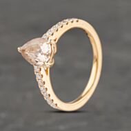 Pre-Owned 18ct Rose Gold Morganite & 0.28ct Diamond Tivon Pear Shape Dress Ring 41482027