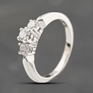 Pre-Owned 14ct White Gold 0.50ct Brilliant Cut Diamond Three Stone Ring 41482042