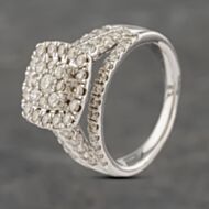 Pre-Owned 9ct White Gold 2.00ct Brilliant Cut Diamond Cushion Cluster Ring 41482046