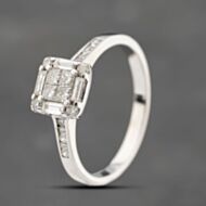 Pre-Owned 18ct White Gold 0.66ct Diamond Square Cluster Ring 41482047