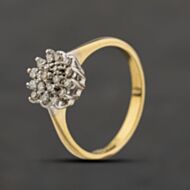 Pre-Owned 18ct Yellow Gold 0.25ct Diamond Round Cluster Ring 41482048