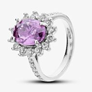 Pre-Owned Platinum Pink Sapphire & 0.50ct Diamond Large Cluster Ring 41482112