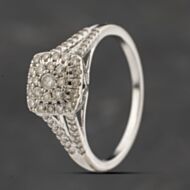 Pre-Owned 9ct White Gold 0.50ct Diamond Square Cluster Ring 41482128