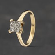 Pre-Owned 18ct Yellow Gold 0.75ct Diamond Tension Set Four Stone Ring 41482132