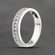 Pre-Owned 18ct White Gold 0.75ct Brilliant Cut Diamond Three Row Dress Ring 41482139