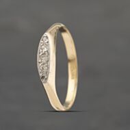 Pre-Owned Vintage Yellow Gold 0.12ct Diamond Gradulated Five Stone Ring 41482162