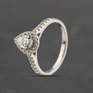 Pre-Owned 9ct White Gold 0.50ct Pear Cut Diamond Cluster Ring 41482176