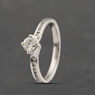 Pre-Owned Platinum Certificated 0.33ct Brilliant Cut Diamond Shoulder Set Solitaire Ring 41482177