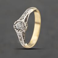 Pre-Owned Vintage Yellow Gold 0.25ct Diamond Solitaire Ring 41482189