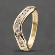 Pre-Owned 18ct Yellow Gold 0.50ct Brilliant Cut Diamond Channel Set Half Wishbone Ring 41482190